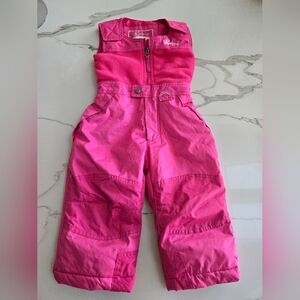 Weatherproof Toddler Girls Bright Pink Snow Overalls, Sz 2T